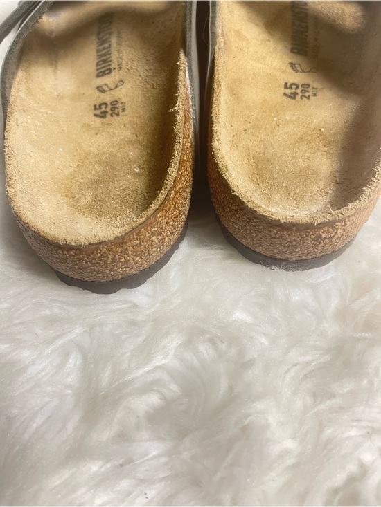 Birkenstock Arizona Men Taupe Slide Sandals with Rose Gold Buckles  SZ12 main image 6